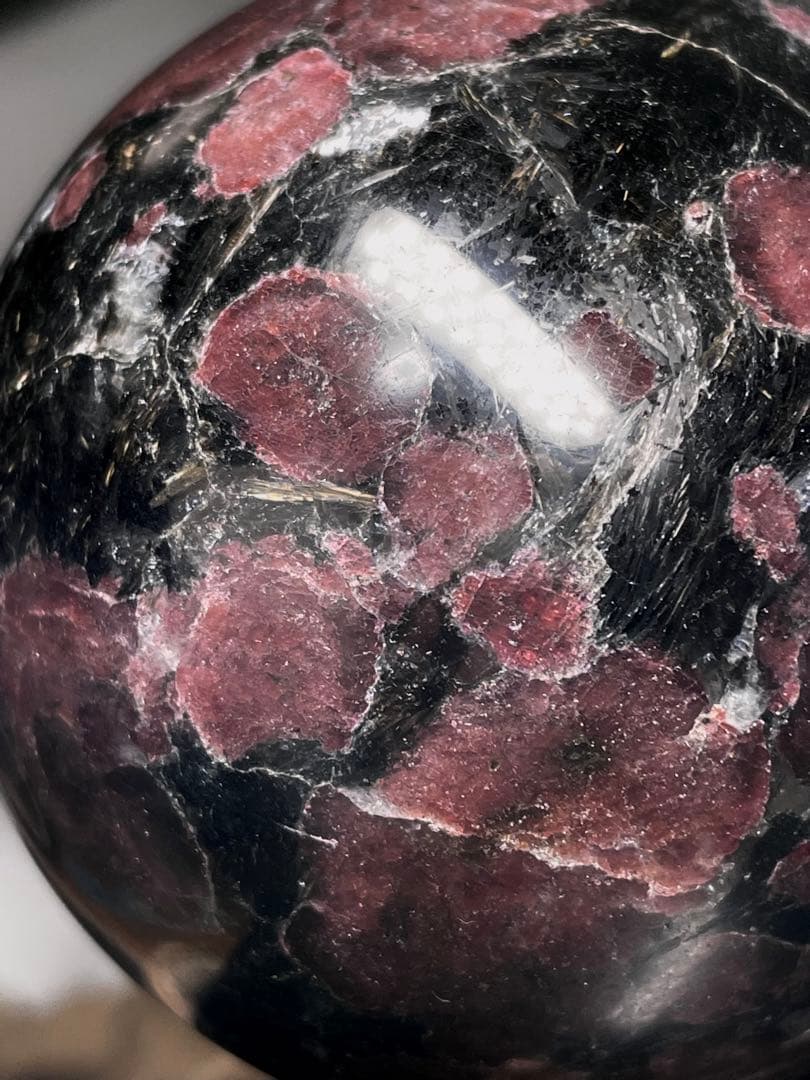 ガーネット インヌーマイト【丸玉●スフィア】台座付き◆天然石◆パワーストーン