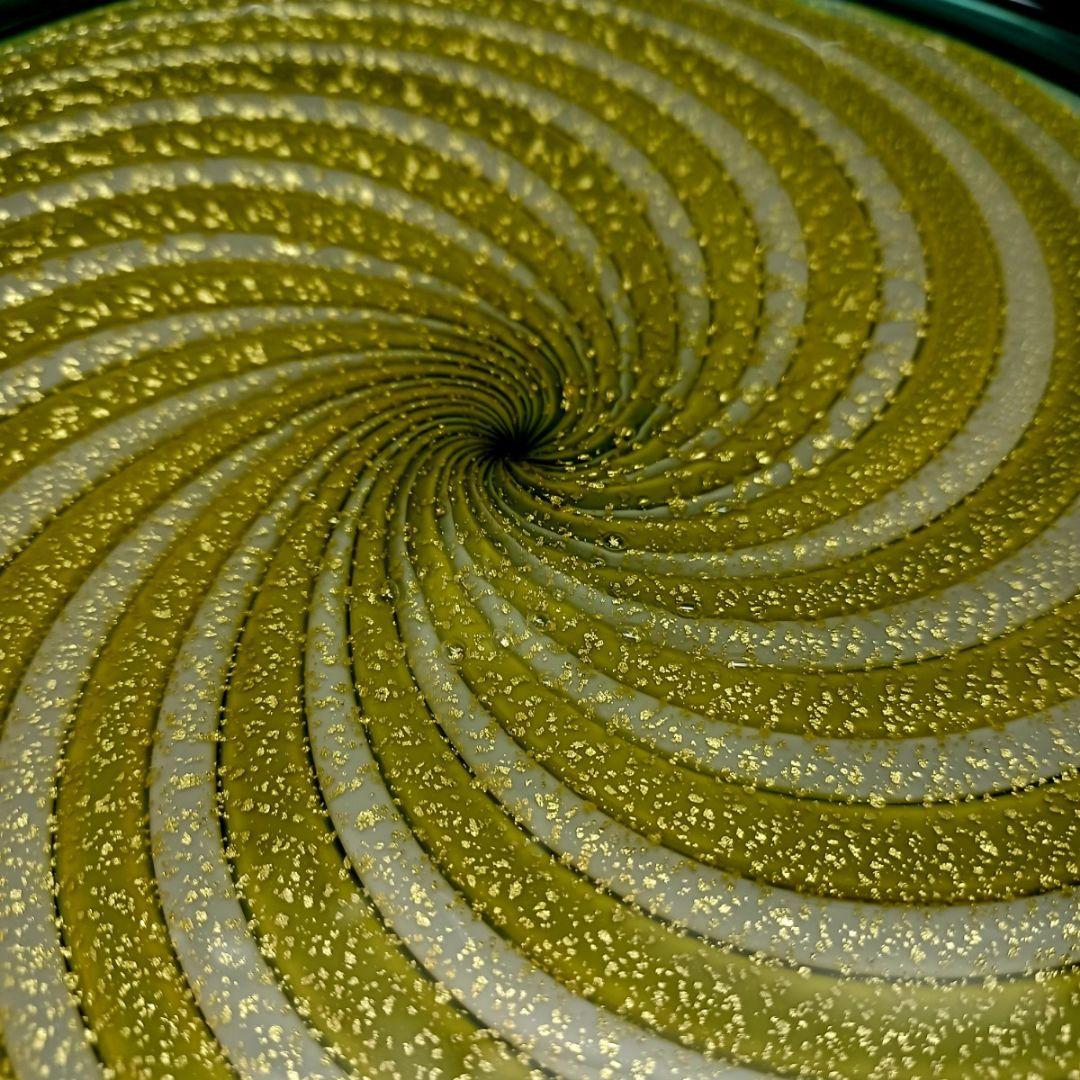 宮田高志 金彩 グリーン ライン コンポート フルーツ盛り皿