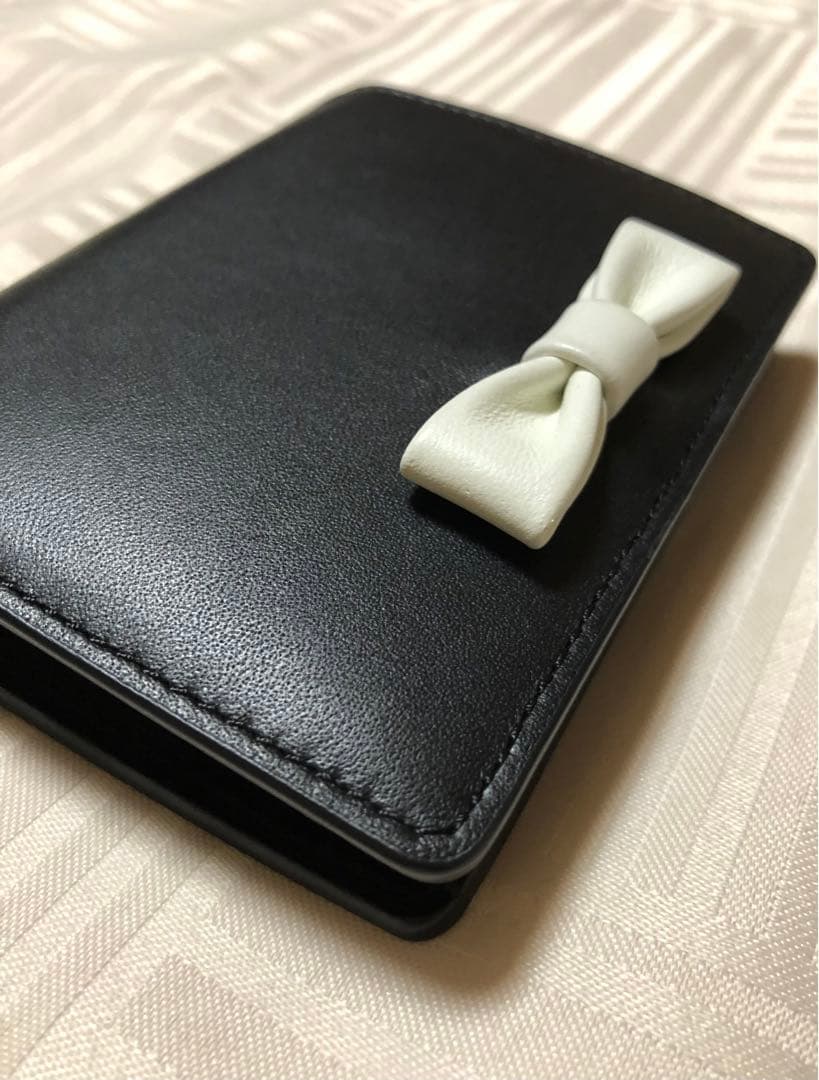 agnes b. アニエスベー 二つ折り財布 リボン ブラック