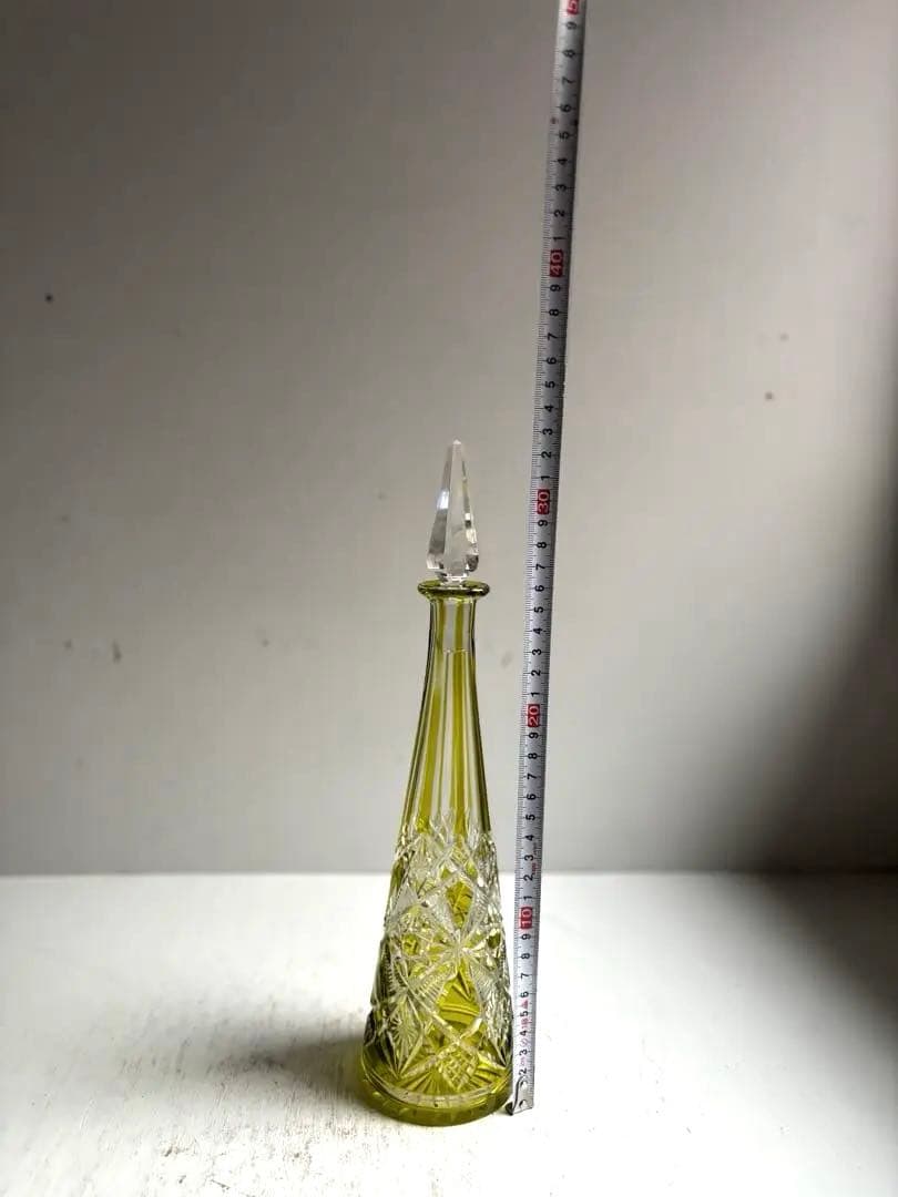 602 BACCARAT オールドバカラ ラグニーLAGNY カラフ 黄色被せ