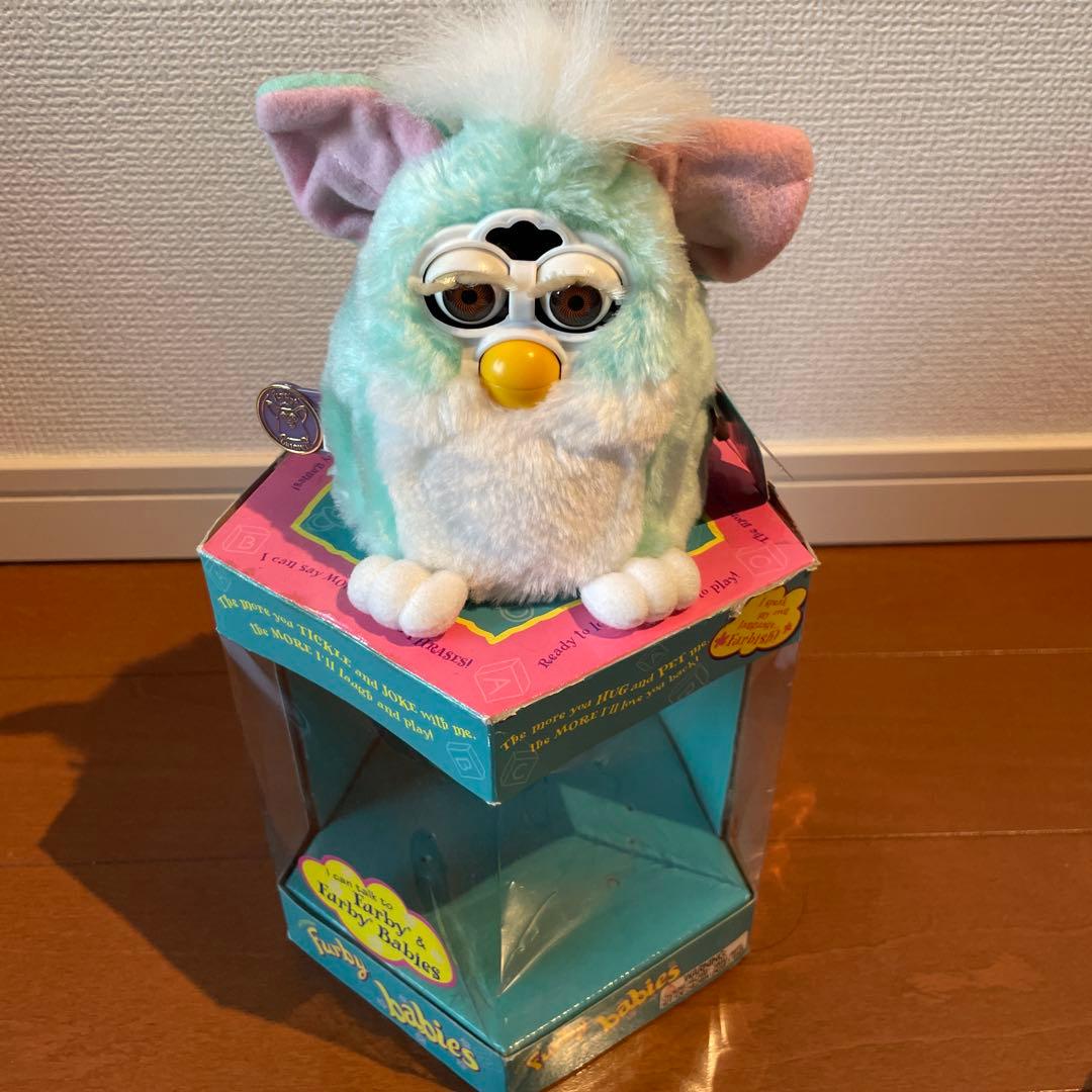 超希少　英語版　ファービーベイビー　水色　動作確認済