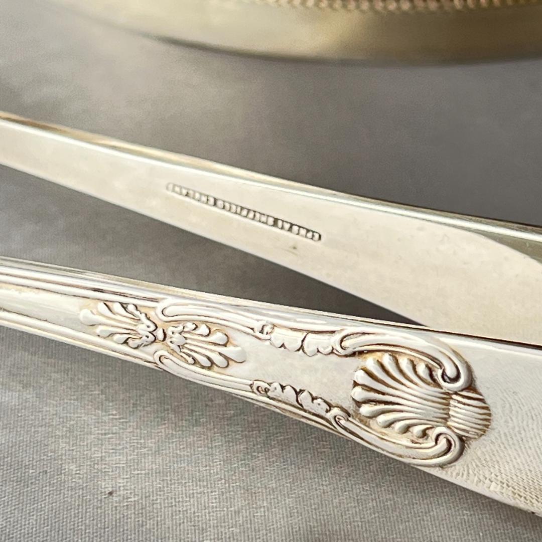 【英国】 ライオンのアイスバスケット / アイストング【シルバープレート】