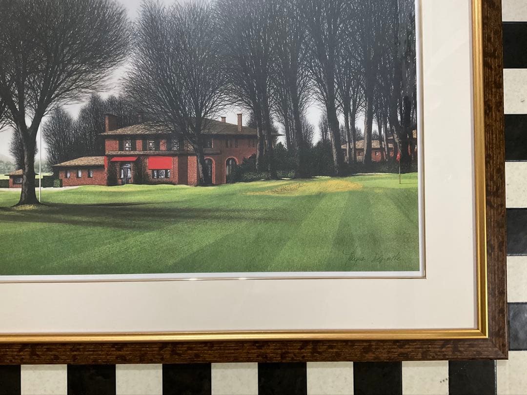 絵画、額縁、ジャック・デペルト、シャンタコゴルフクラブ、フランス、複製画、