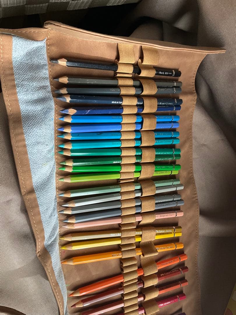 used美品Faber-Castell 水彩色鉛筆 ロールケース と色鉛筆30色