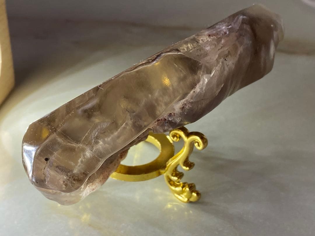 T1034ピンクホワイトガーデンクォーツ原石ルチル針瑪瑙共生ラダー虹入りジオード