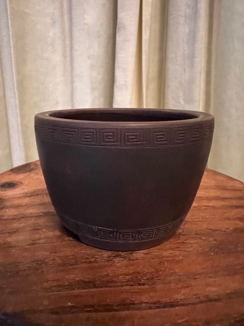 盆栽鉢　美芸　雷紋柄