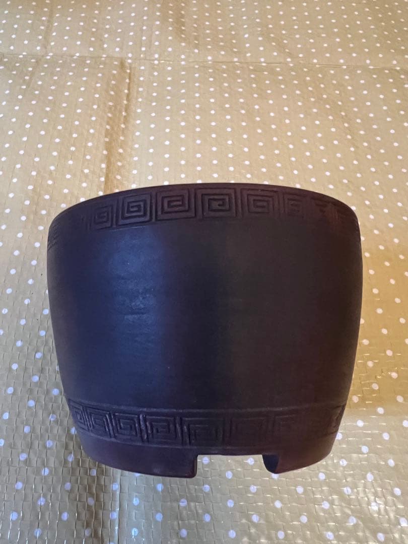 盆栽鉢　美芸　雷紋柄