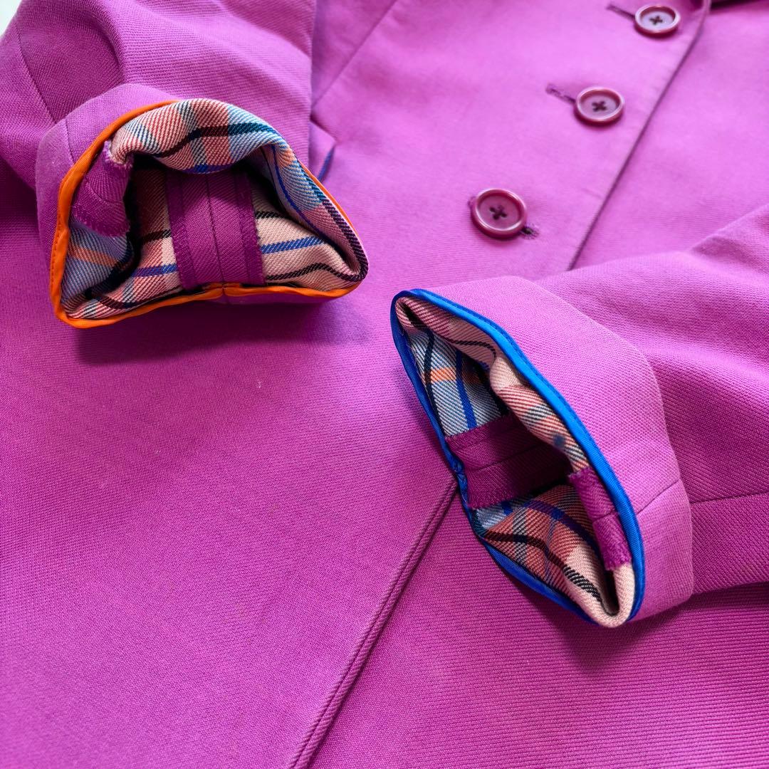 PS PaulSmith✨チェスターコート　裏地チェック　ロング丈　ピンク　現行