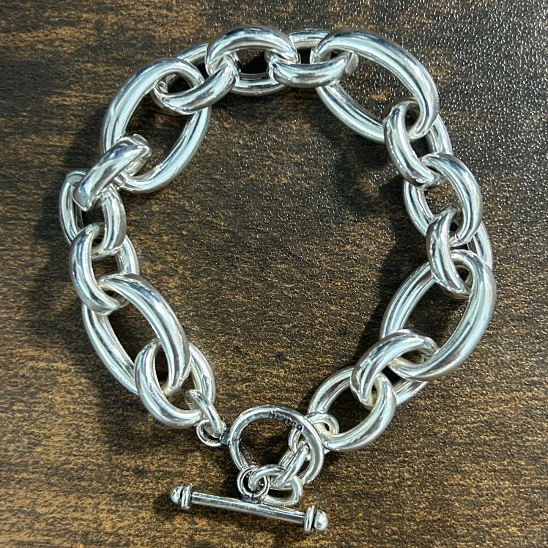 希少 ヴィンテージメキシカンジュエリー シルバー チェーン ブレスレット 925