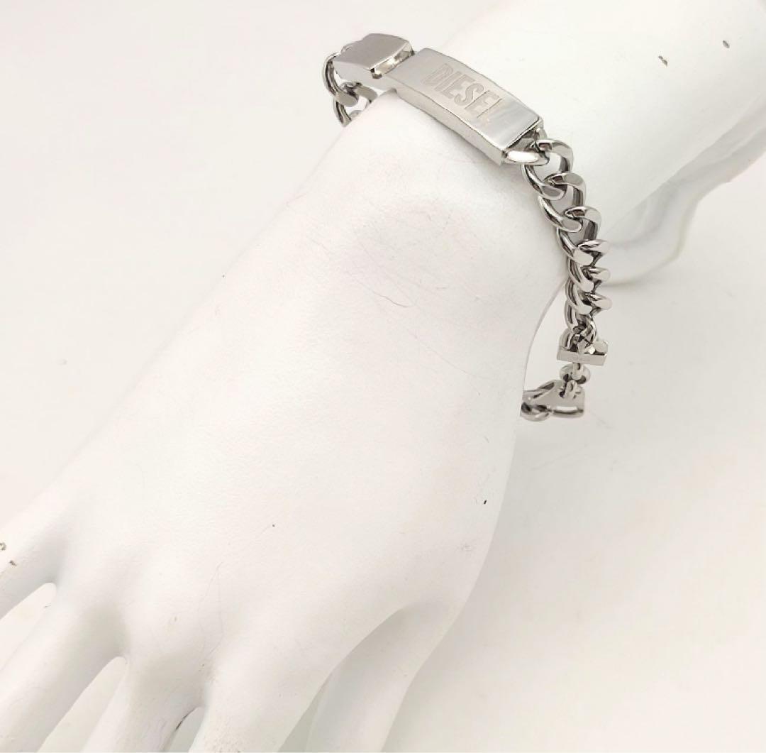 DIESEL ディーゼル ブレスレット シルバー　DIESELロゴ付き