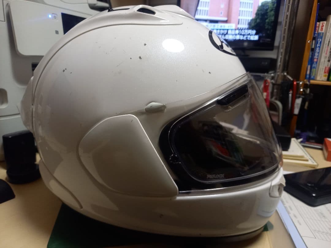 アライ　RX-7X　パールホワイト　サイズ65-66㎝ 純正スポイラー装着