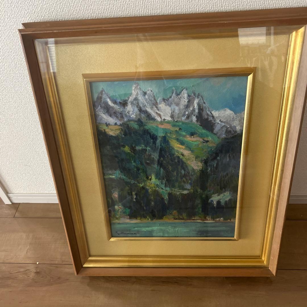 油彩画 山景色 Kikamina 作