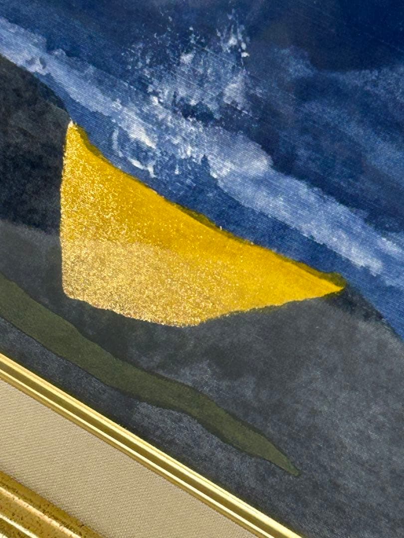 「浮かぶ島」　安達雅一　富士山　絵画　日本画　染色 工芸 作家