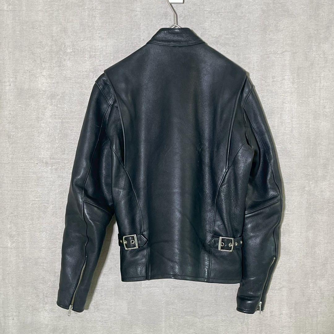 FREEDOM　牛革　シングルライダースジャケット　黒　サイズ32(S-SS)
