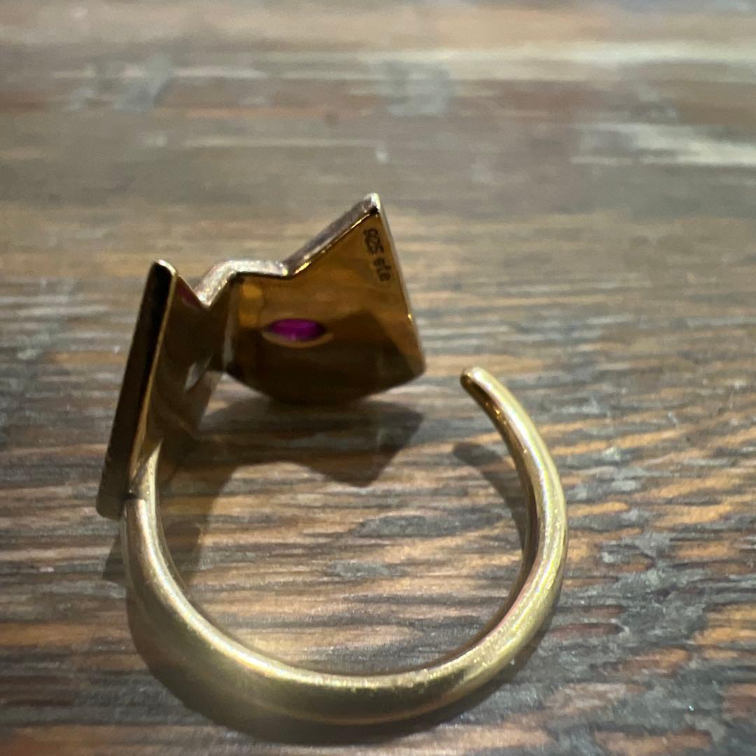 ete ネコチャンリング silver925 ゴールド