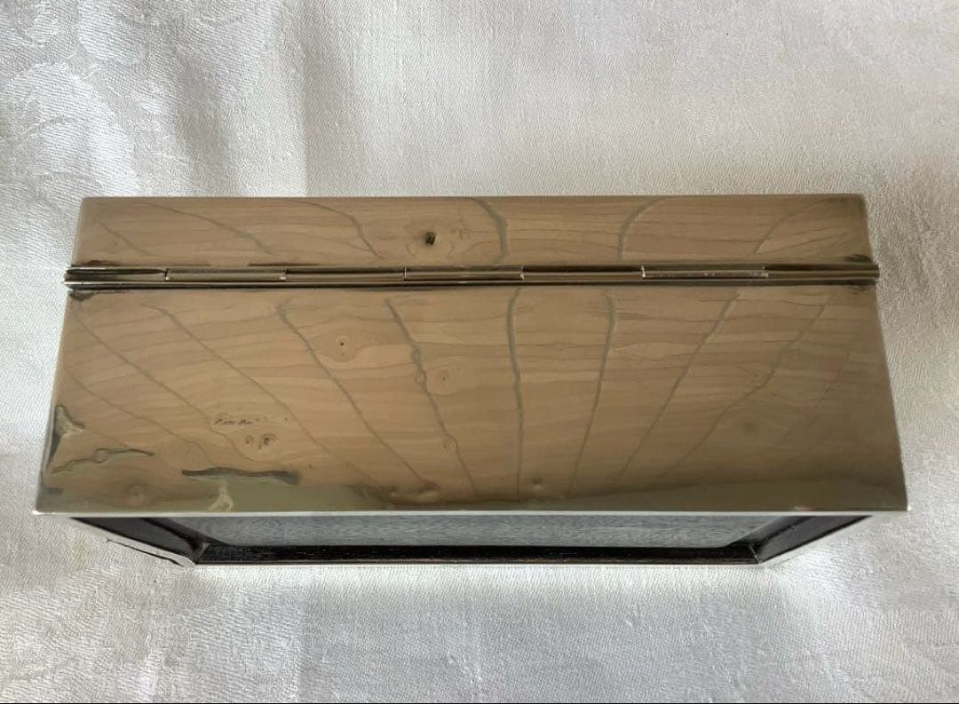 銀製 宝石箱 silver950 鍵付 唐草紋様手彫り 骨董品