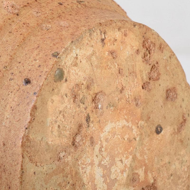 中国　遼褐釉　花文　四耳碗口壷　V　R8153