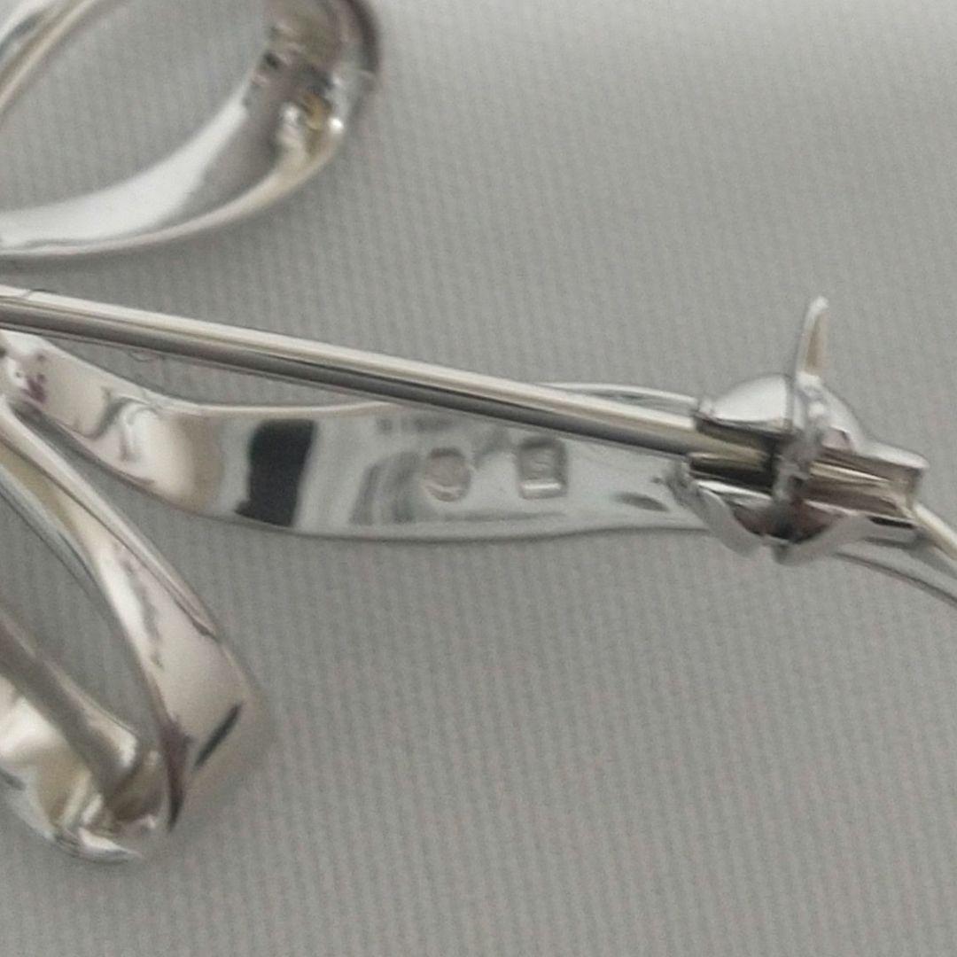 MIKIMOTO ミキモトリボンブローチパール３粒シルバーSV皇室御用達ブランド