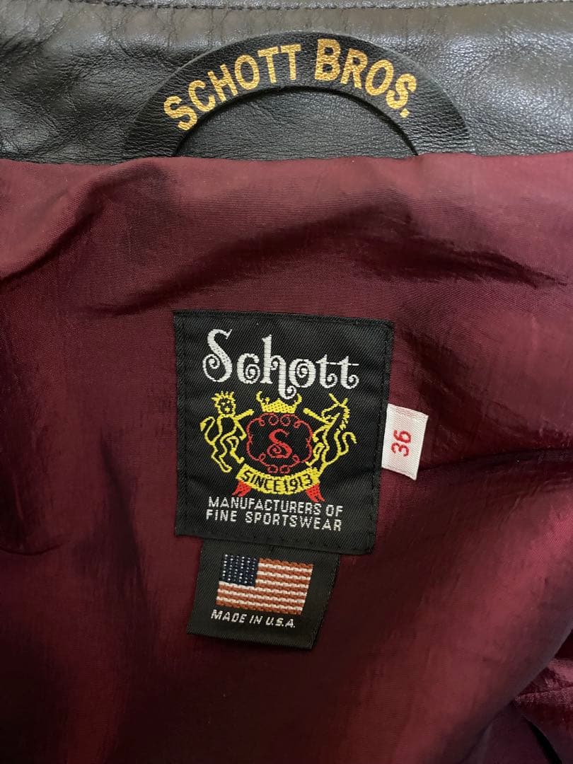 ベクハム【美品】schott シングルライダース サイズ36