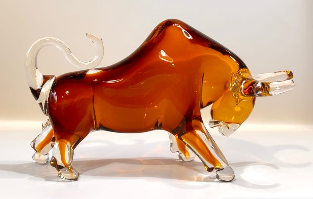 ガラス製 闘牛オブジェ インテリア