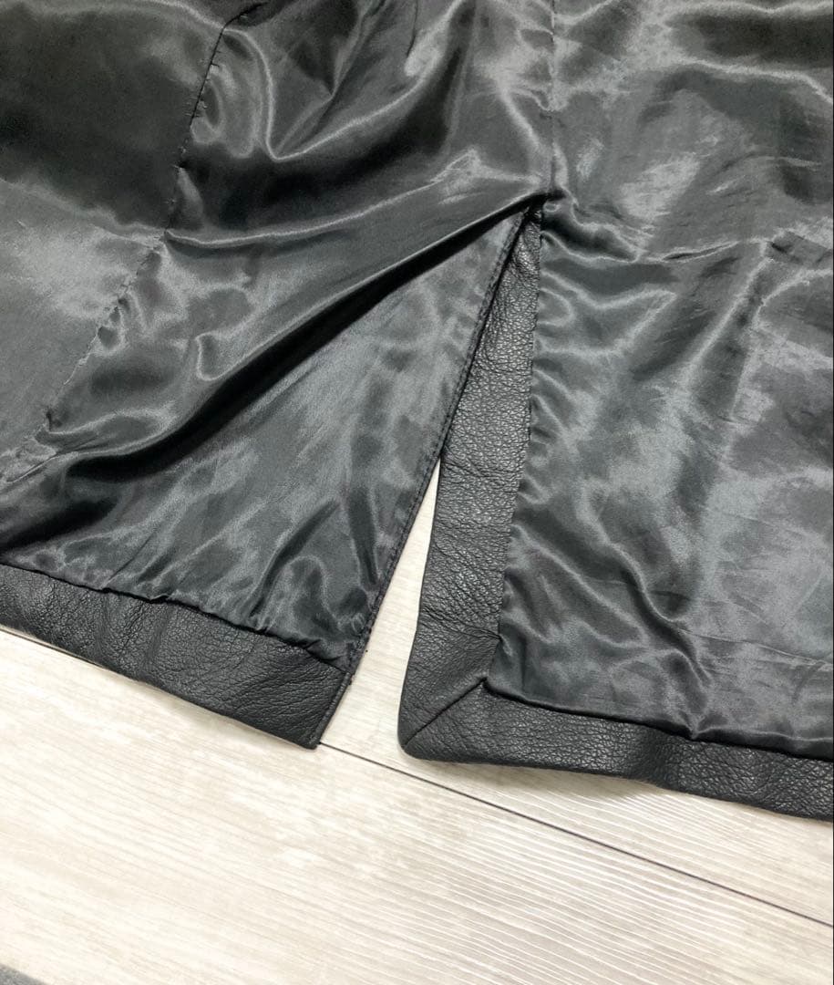 本革レザージャケット 3つボタン ノッチ衿 メンズ シングルジャケット