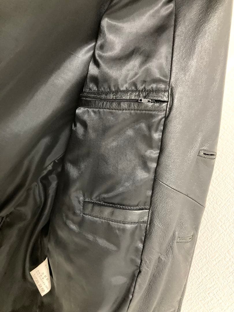 本革レザージャケット 3つボタン ノッチ衿 メンズ シングルジャケット