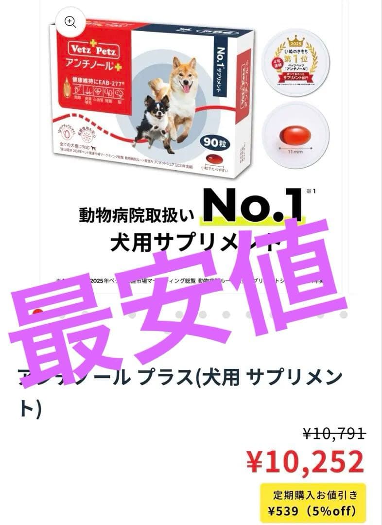 アンチノールプラス 90粒✴︎犬