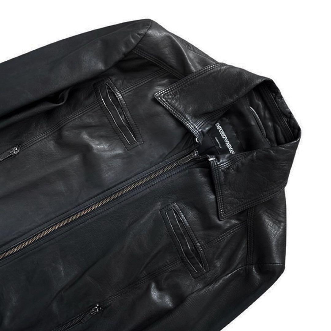 ジャケット・アウター emporio armani lamb leather jacket