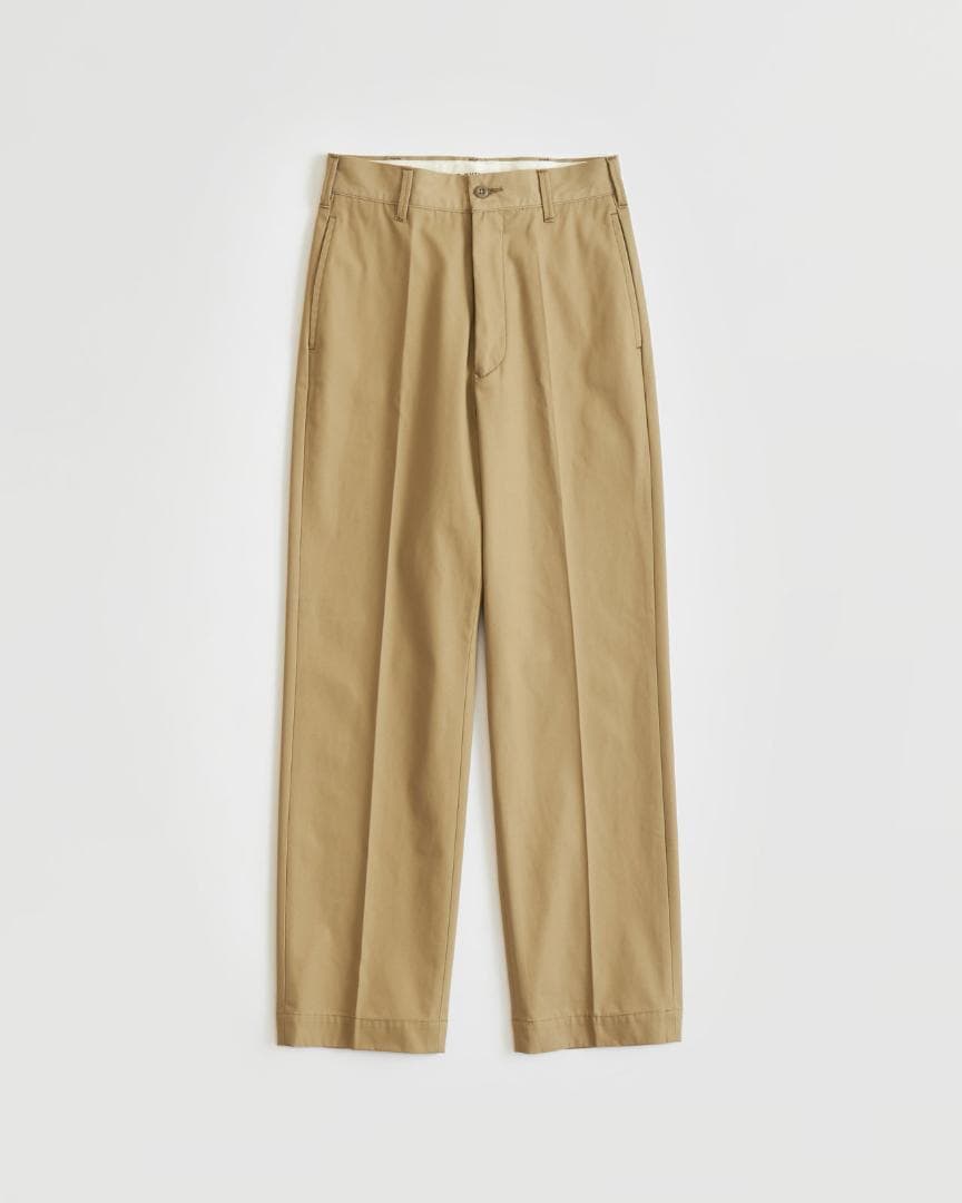 パンツ WASHED HIGH WAIST CHINO PANTS BEIGE 36