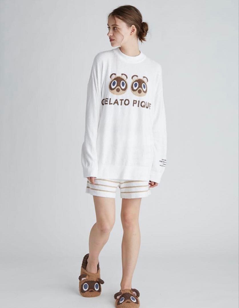 【ジェラートピケ】つぶまめジャガードプルオーバー＆ショートパンツ／２点セット