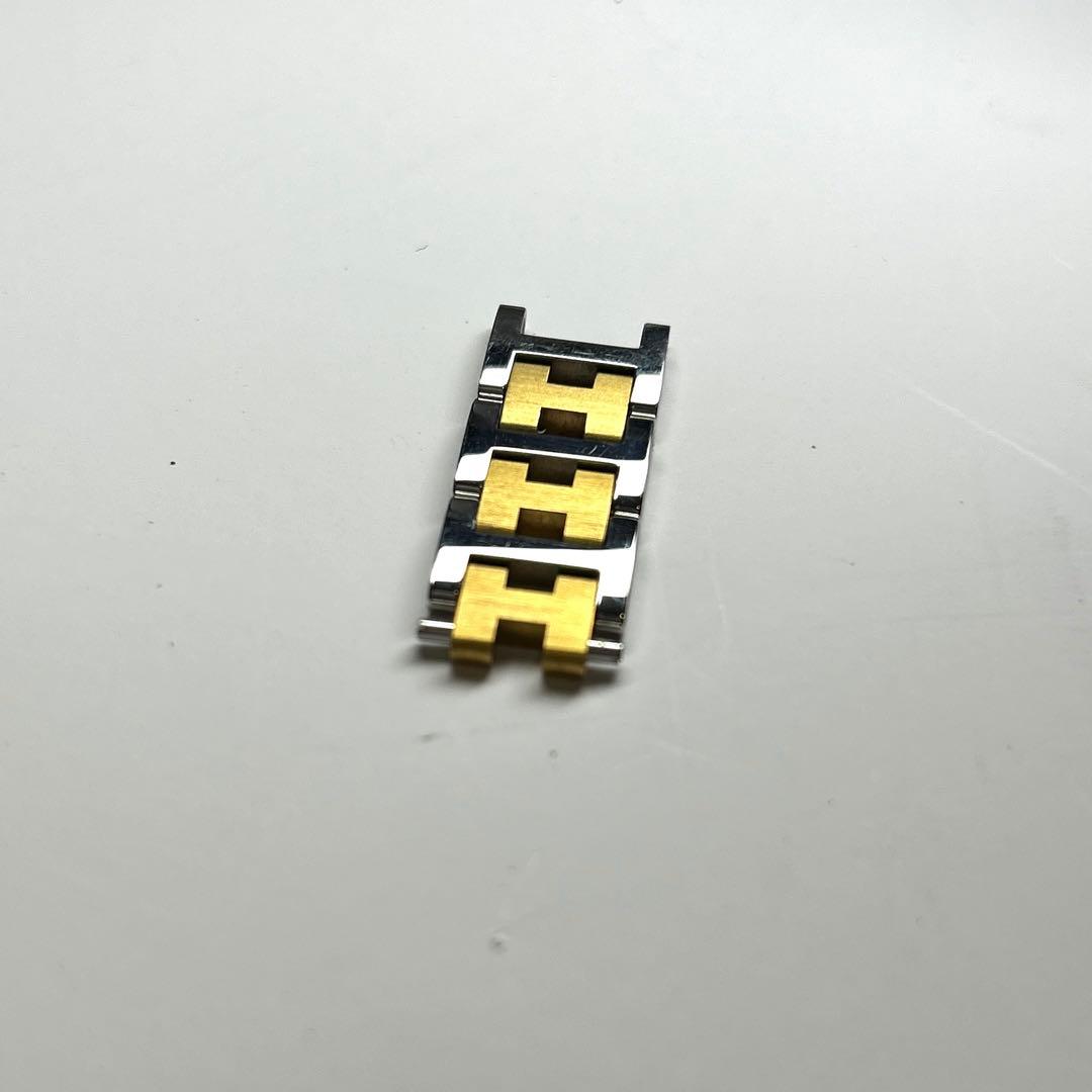 エルメス クリッパー腕時計白/金コンビ　女性用バント調整駒3個分