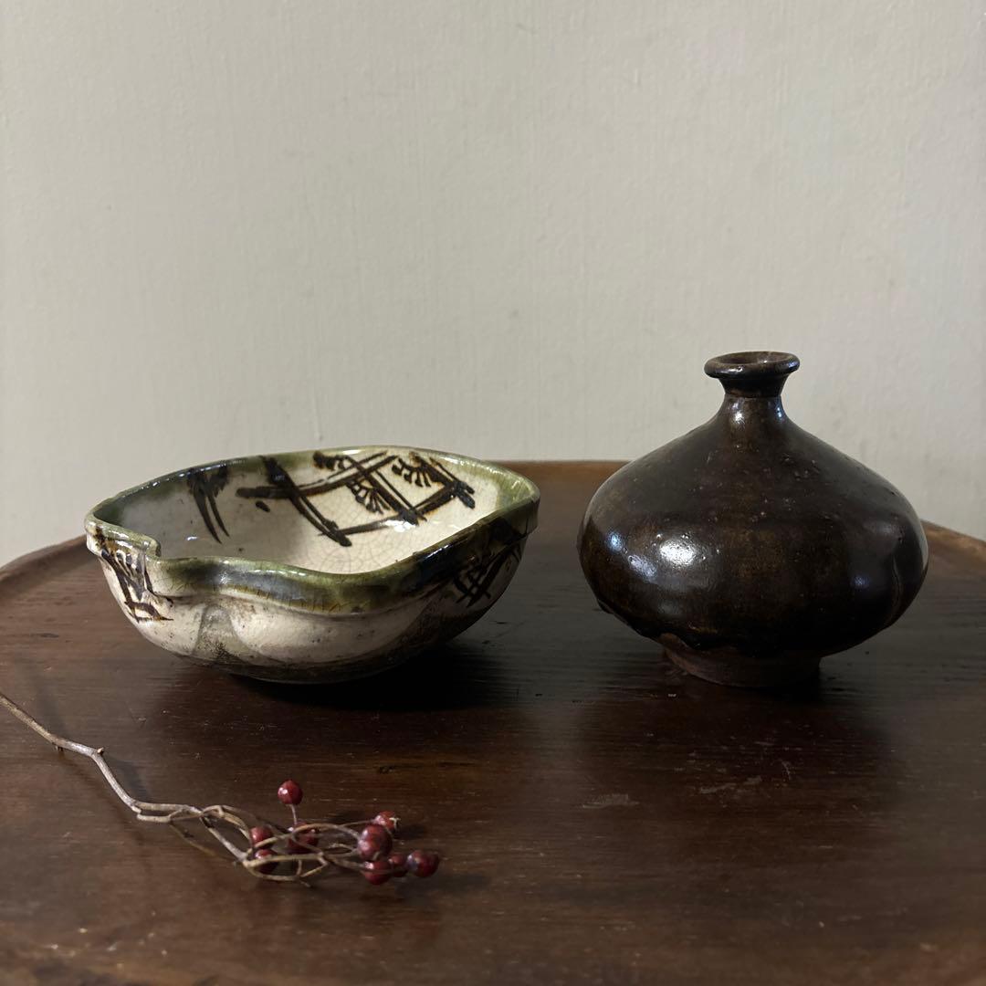 時代織部　向付け　美濃　瀬戸　古美術　茶道具　懐石　酒器　志野　唐津　備前　李朝