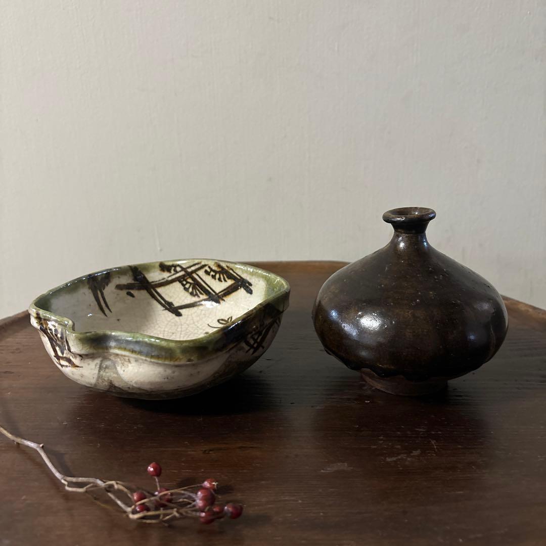 時代織部　向付け　美濃　瀬戸　古美術　茶道具　懐石　酒器　志野　唐津　備前　李朝