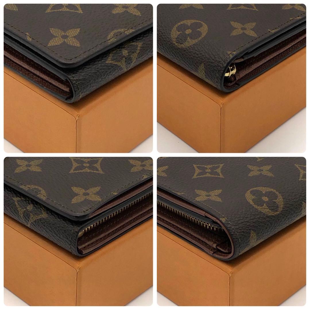ルイヴィトン トレゾール 二つ折り財布 モノグラム ブラウン レディース