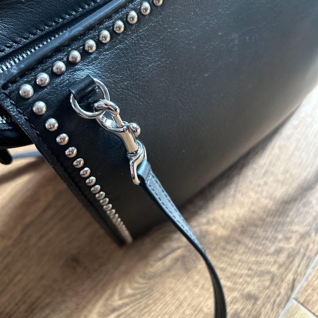 超美品 J&M DAVIDSON ブラックレザーショルダーバッグ