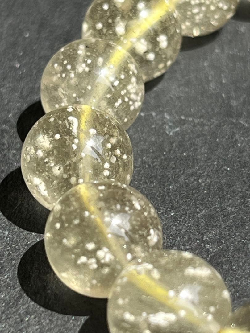 鑑別書付き　リビアングラス　10.4〜10.7㎜　ブレスレット　　№5