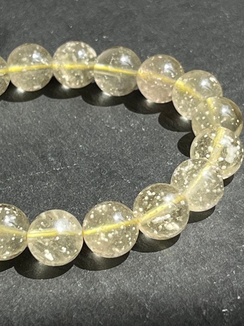 鑑別書付き　リビアングラス　10.4〜10.7㎜　ブレスレット　　№5