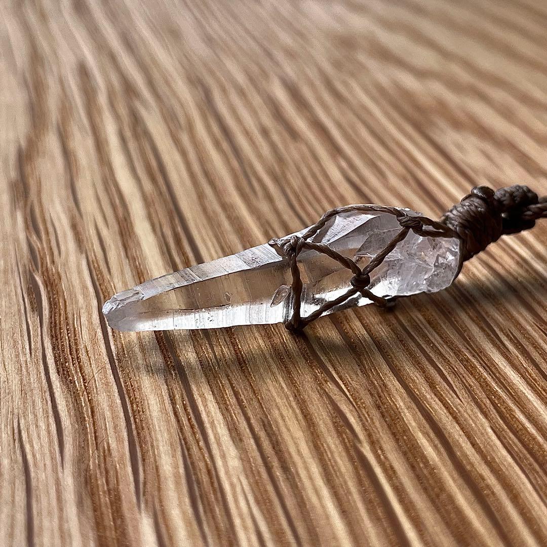 ヒマラヤ水晶 ＊ マクラメペンダント ネックレス 43