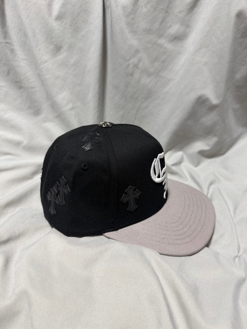 Chrome hearts 刺繍ロゴ ベースボールキャップ ブラック/グレー