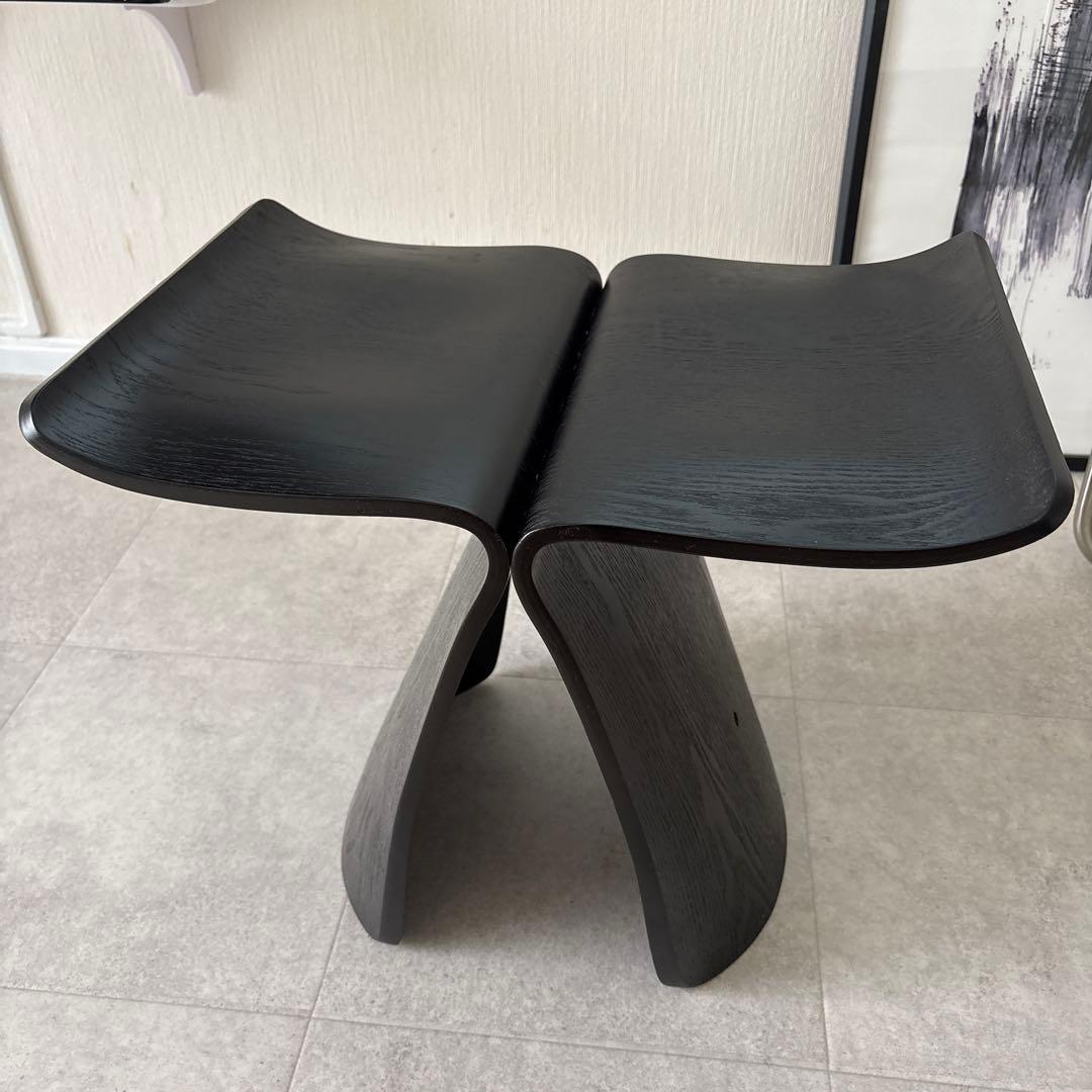 木製スツール ブラック