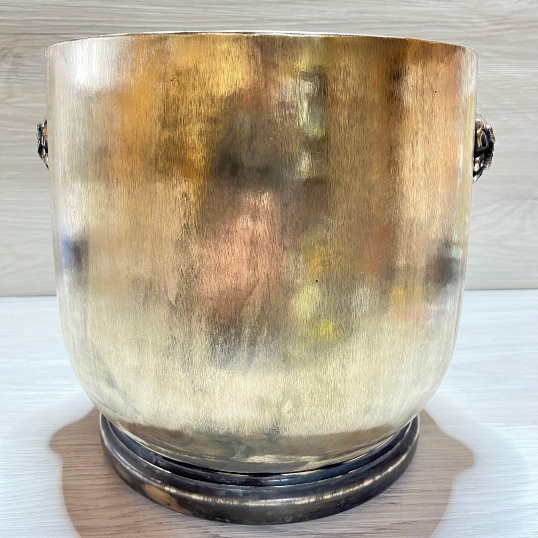 真鍮製　火鉢　獅子頭取手