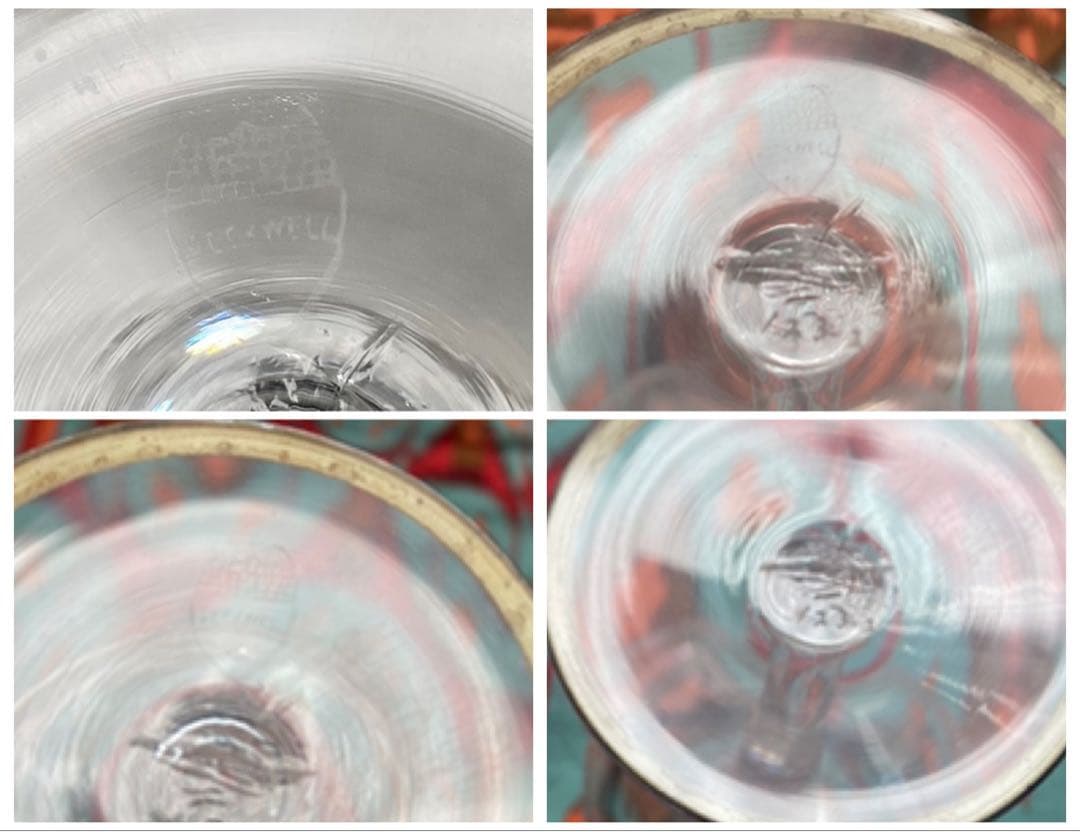 アンティーク ビンテージ 骨董 シルバー オーバーレイ クリスタル グラス 銀巻