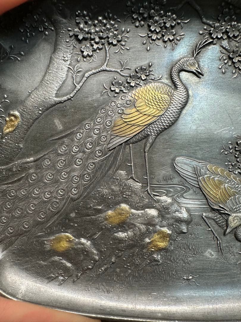 錫　瓶敷　皿　瓶座 骨董古美術