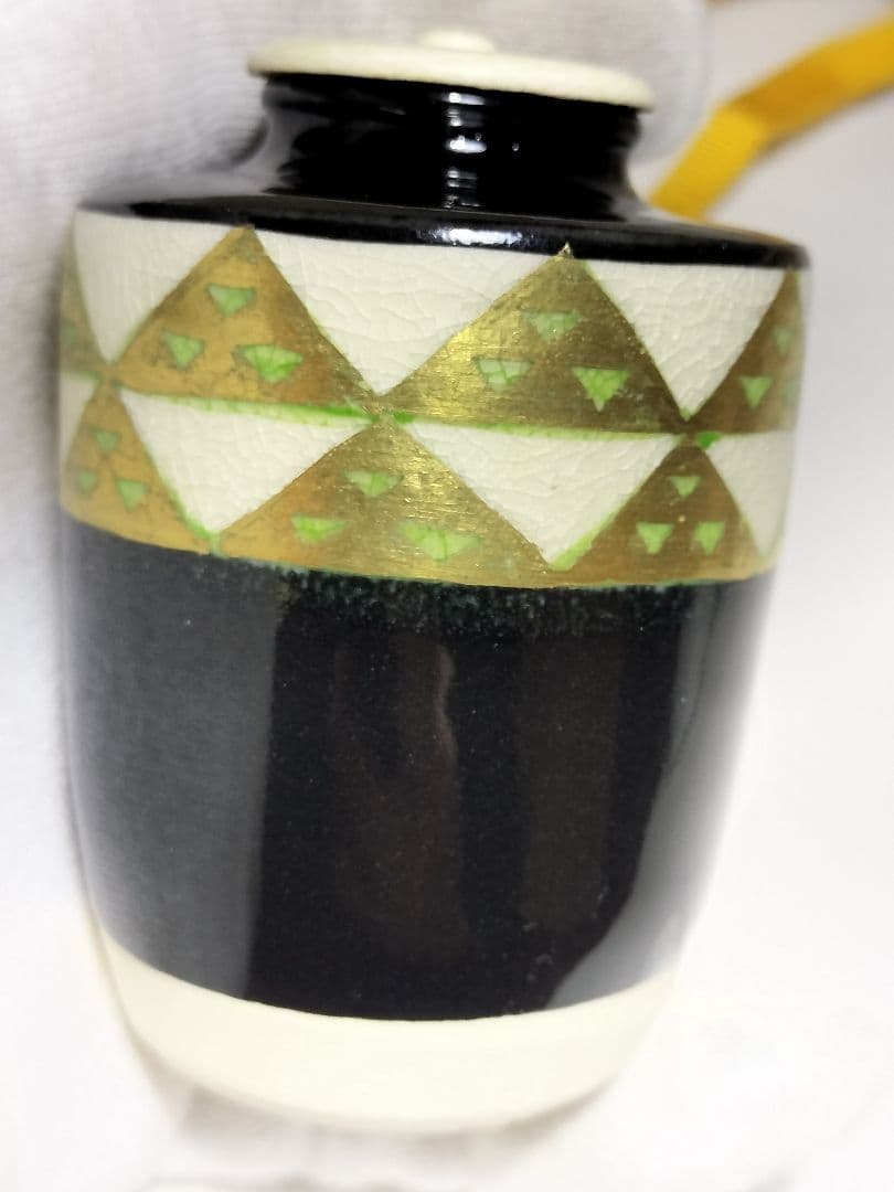 新品未使用 平安 景雲 仁清写鱗文茶入 共箱 仕覆 茶道具 手塚景雲 京焼