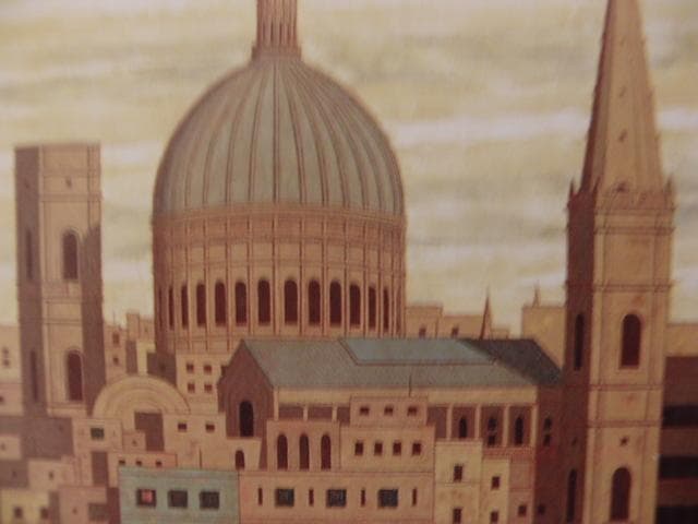 大熊峻、【マルタ島　ヴァレッタ】、希少な額装用画集より、新品額装付