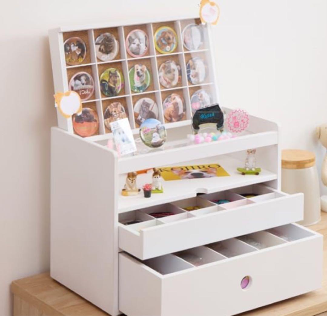upside DO 推し活収納 iru イル 缶バッジ収納チェスト ホワイト 棚