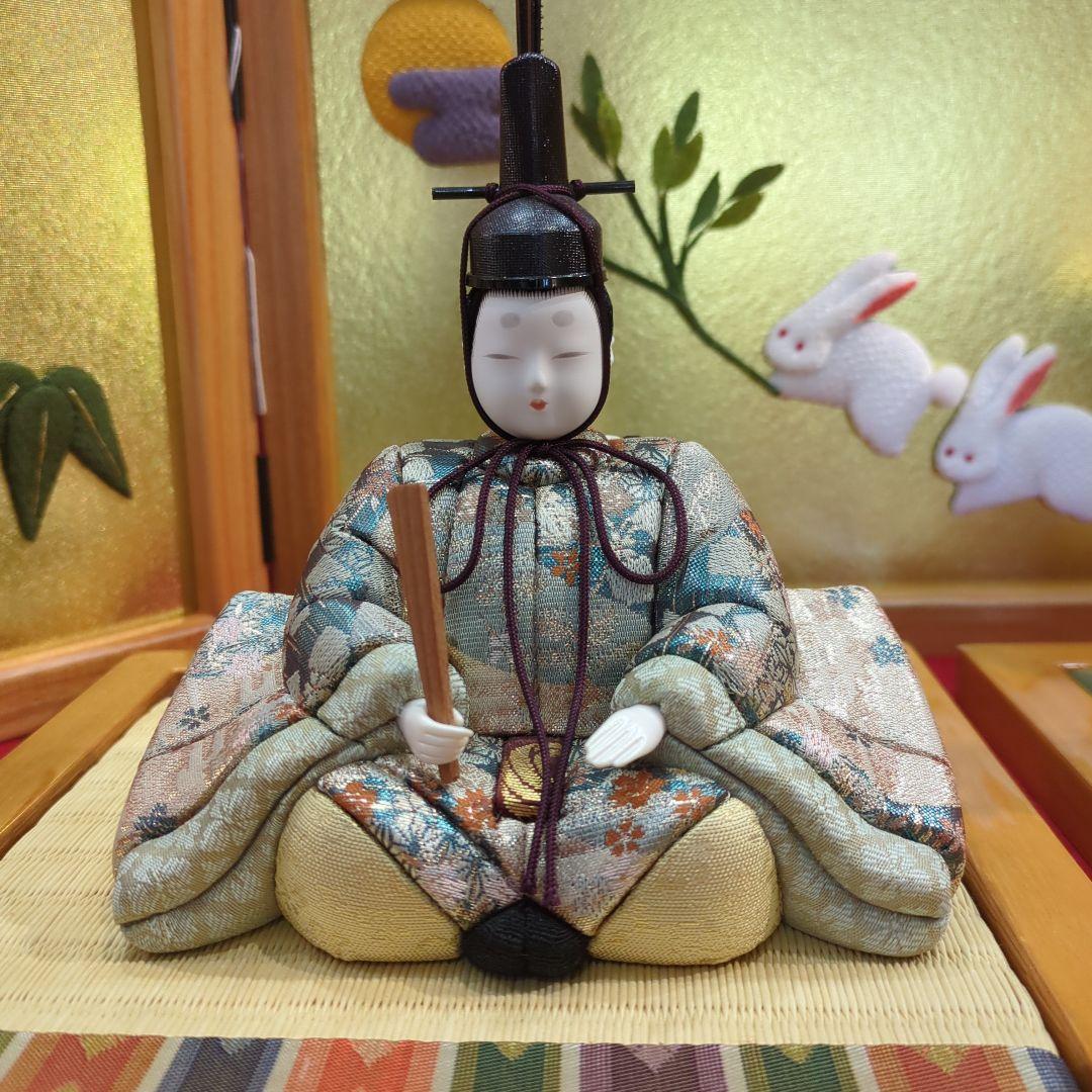 木目込　お雛様 　素飾りコンパクトサイズ毛せん付