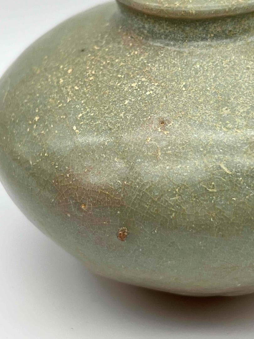 元時代 青磁 龍泉窯小壺　茶入　茶道具　水指 酒器 唐物　古物(F-97）