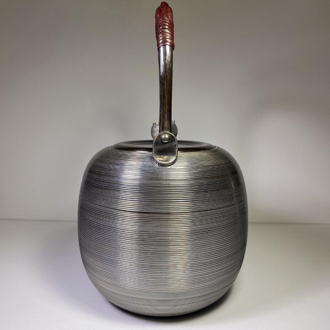 純銀製 ぼうすい 湯沸 糸巻摘 銀瓶 煎茶道具 純銀保証