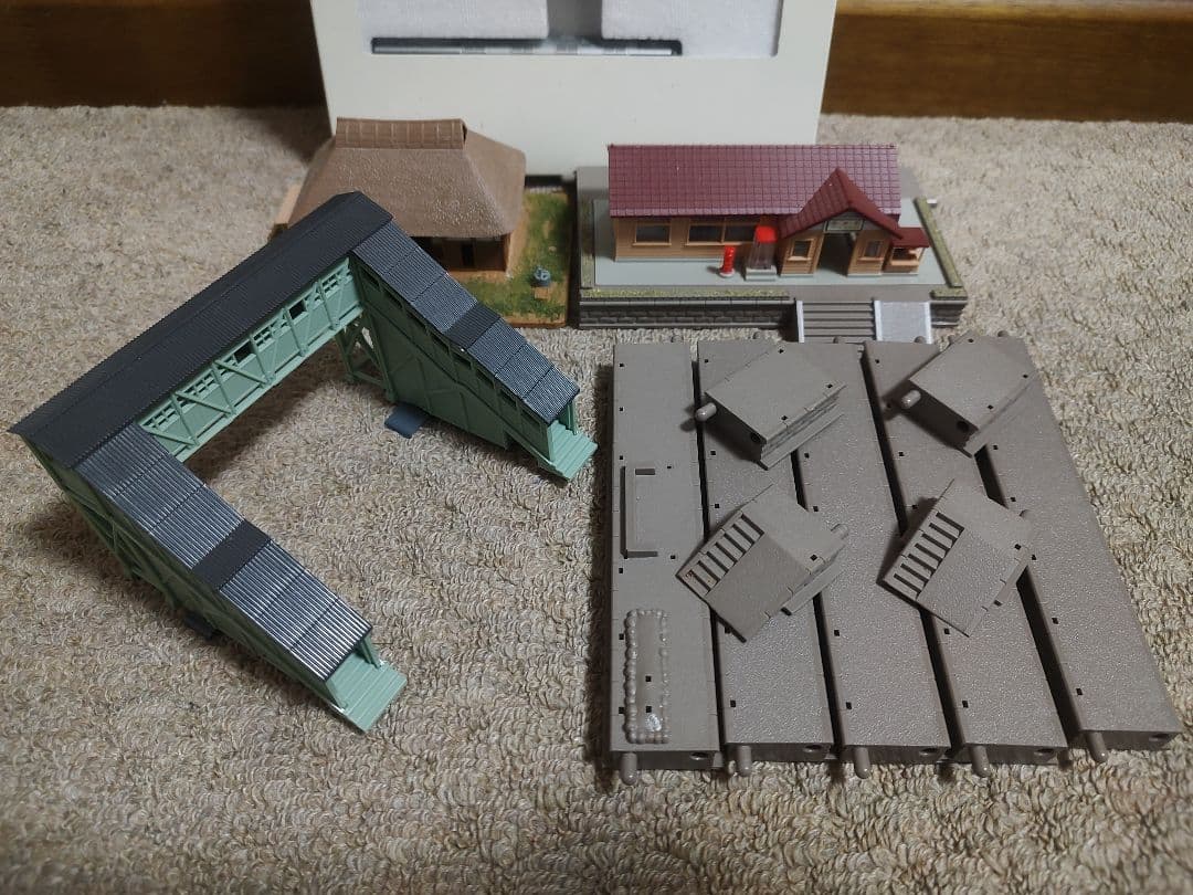 鉄道模型セット 駅舎 プラットフォーム Nゲージ